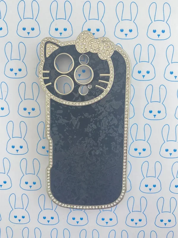 Funda Diamantada Negro Hello Kitty